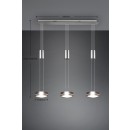 Trio 326510307 LED Hängende Deckenleuchte Franklin 3x9w | 3150lm | 3000K - 3-Phasen-Dimmen, einstellbare Höhe, mattes Nickel
