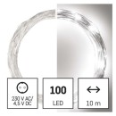 Emos D3ac01 Weihnachten Nano Kette 10m 100 LED | 3,6w | IP44 - Kaltweiß, Timer, Silber