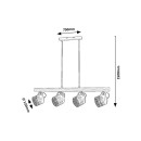 Rabalux 3300 Deckenleuchte Rotem 4x40W | E14 - Holz, schwarz