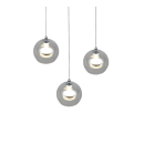 Trio T331630306 LED Pendelleuchte FLYNT  | 8W integrierte LED-Quelle | 3x880lm | 2300+3000+4000K | Seilleuchte | Trio - SwitchDimmer | chrom | klar