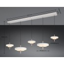 Trio T340210576 LED Pendelleuchte KEATON  | 50W integrierte LED-Quelle | 1x5900lm | 2300+3000+4000K | Seilleuchte | Trio - SwitchDimmer | grau