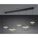 Trio T340210580 LED Pendelleuchte KEATON  | 50W integrierte LED-Quelle | 1x5900lm | 2300+3000+4000K | Seilleuchte | Trio - SwitchDimmer | schwarz | gold