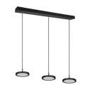 Trio 340910332 LED-Deckenpendelleuchte Tray 3x10W | 3600lm | 3000K - höhenverstellbar, dimmbar, schwarz