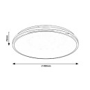 Rabalux 3478 LED-Deckenleuchte Linden 1x50w | 4500lm | 3000-6500K - Dimmbare, Fernbedienung, Timer, Nacht über Nacht, Stellar-Effekt, Chrom, weiß
