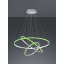 TRIO 352710307 LED Pendelleuchte Aaron 1x80W | 7000L | 3000-6000K | IP20 | RGBW - dimmbar, Fernbedienung, Memory-Funktion, Temperatureinstellung, Beleuchtungstechnik WiZ, Nickel