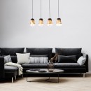 Rabalux 3544 Hängende Deckenleuchte Zenaida 4x60w | E27 - schwarz, Gold