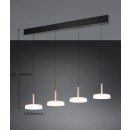 Trio T354910465 LED Pendelleuchte CELESTE  | 4x7,5W integrierte LED-Quelle | 4x750lm | 3000K
