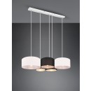 Trio 393900517 Hangende Deckenleuchte Hotel 5x42w | E27 - einstellbare Höhe, mattes Nickel, weiß, schwarz, grau