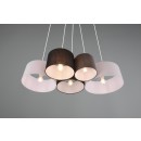 Trio 393900517 Hangende Deckenleuchte Hotel 5x42w | E27 - einstellbare Höhe, mattes Nickel, weiß, schwarz, grau
