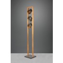 Trio 401900367 Stehleuchte Bell 3x25w | E14 - Fußschalter, antikes Nickel, Holz