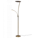 Trio 424310204 LED Stehleuchte Granby 1x29W+6,5W | 3400lm+650lm | 2700K+3200K+4000K - dimmbar, Memoryfunktion, separate Schalter, Messing