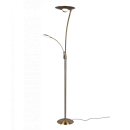 Trio 424310204 LED Stehleuchte Granby 1x29W+6,5W | 3400lm+650lm | 2700K+3200K+4000K - dimmbar, Memoryfunktion, separate Schalter, Messing