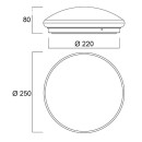 Sylvania 0043426 Deckenleuchte START ECO SURFACE IP44 | 1025lm | 3000K/4000K - weiß