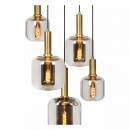 Lucide 45494/15/65 Deckenleuchte Joanet 5x40w | E27 - Rauchgrau, Glas