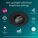 Philips 8721103037978 LED Einbauleuchte Cilantro | 5W integrierte LED-Quelle | 500lm | 2700K | schwarz