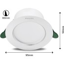 Philips 8720169308220 LED Einbauleuchte Diamond Cut | 6,5W integrierte LED-Quelle | 1050lm | 4000K