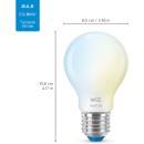 WiZ 8719514552081 Intelligente LED-Glühbirne 1x6 W | E27 | 806lm | 2700-6500K - dimmbar, Tunable White, Mattweiß