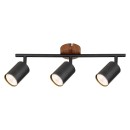Rabalux 5297 Deckenleuchte Edmund 3x25W | GU10 - Holzimitat, schwarz