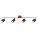 Rabalux 5298 Deckenleuchte Edmund 4x25W | GU10 - Holzimitat, schwarz