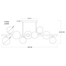 Globo 56133-9D LED Deckenleuchte Riha 9x3W | 720lm | G9 | 3000K - Schwarz, Rauch