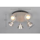 Trio 637010507 LED Spot-Deckenleuchte ROMEO | 7W integrierte LED-Quelle | 700lm | 2300+3000+4000K
