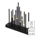Emos DCAW04 LED Kerzenleuchter 1,2W | 20 LEDs | 3xAA | 2700K | IP20 - Zeitschaltuhr, warmweiß, schwarz