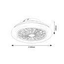 Rabalux 71348 LED Ventilator mit Licht Dalfon | 24W integrierte LED-Quelle | 2200lm | 3000-6500K | Fernbedienung | Dimmer | weiß
