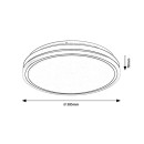 Rabalux 71412 LED Deckenleuchte Corlet | 20W integrierte LED-Quelle | 1500lm | 3000-6500K | Fernbedienung | Dimmer | schwarz