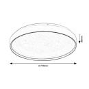 Rabalux 71451 LED Deckenleuchte Zerava | 80W integrierte LED-Quelle | 4400lm | 3000-6500K | Fernbedienung | Dimmer | schwarz