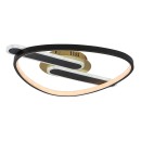 Rabalux 71467 LED Deckenleuchte Brantiel | 60W integrierte LED-Quelle | 3000lm | 3000-6000K | Fernbedienung | Dimmer | schwarz