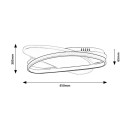 Rabalux 71469 LED Deckenleuchte Brantiel | 57W integrierte LED-Quelle | 3250lm | 3000-6000K | Fernbedienung | Dimmer | schwarz