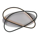 Rabalux 71470 LED Deckenleuchte Brantiel | 57W integrierte LED-Quelle | 3200lm | 3000-6000K | Fernbedienung | Dimmer | schwarz