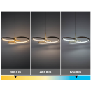 Rabalux 72400 LED Pendelleuchte Isidora | 50W integrierte LED-Quelle | 4000lm | 3000-6500K | Fernbedienung | Dimmer | Seilleuchte | beige