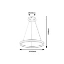 Rabalux 72402 LED Pendelleuchte Nevira | 36W integrierte LED-Quelle | 2520lm | 3000-6500K | Fernbedienung | Dimmer | Seilleuchte | braun
