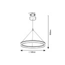 Rabalux 72478 LED Pendelleuchte Seraphiel | 24W integrierte LED-Quelle | 1610lm | 3000-6500K | Fernbedienung | Dimmer | Seilleuchte | schwarz