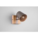 Trio 801900167 Wand- oder Spotleuchte Bell 1x25w | E14 - Antikes Nickel, Holz