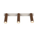 Trio T849210365 LED Spot-Deckenleuchte AMBALA  | 5W integrierte LED-Quelle | 3x500lm | 2300+3000+4000K | braun