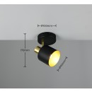 Trio T868870180 Spot-Wandleuchte EVA  | 10W E14 | mit Schalter | schwarz | gold