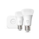 Philips Hue 8719514289116 LED Starter Kit Set + Hue Bridge 2x95w | E27 | 1100lm | 2700k - dimmbar, Bluetooth, weiß