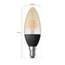 Philips Hue 8719514302235 LED Filament 1x45w | E14 | 300lm | 2100k - White Ambiance, dimmbar, Bluetooth