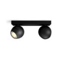 Philips Hue 8719514339088 LED Deckenleuchte Buckram 2x5W | Gu10 | 700lm | 2200-6500K - Dimmable, Bluetooth, Fernbedienung, White Ambiance, schwarz
