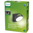Philips 8719514477278 LED-Außenwandleuchte Mimosa 1x7W | 680lm | 4000 K | IP44 - Anthrazit