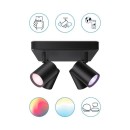 WiZ Colors 8719514554573 IMAGEO Deckeneinbaustrahler 4xGU10 | 4x5W | 345lm | 2200-6500K | RGB - schwarz
