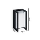 Philips 8720169266711 LED Außenwandleuchte Pyrona | 12W integrierte LED-Quelle | 1500lm | 2700K