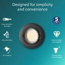 Philips 8720169392625 Einbaurahmen Peridot  GU10 | schwarz