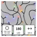 Emos D4AM09 Weihnachtskette Classic 18m 180 LED | 6w | IP44 - Multicolor Timer, grün