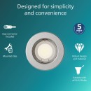 Philips 8720169392762 Einbaurahmen Peridot  GU10 | chrom