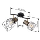 Globo 54013-2 Deckenleuchte Argusto 2x40W | E27 - schwarz