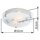 Globo 48090-2 Deckenleuchte Ballerina I 2x60W | E27 - chrom, satiniertes Glas
