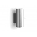 Philips Hue 17463/47 / P7 Außenwandlampe 2x8w | 1200lm | 2000-6500K | RGB | IP44 - White and Color Ambiance, Edelstahl